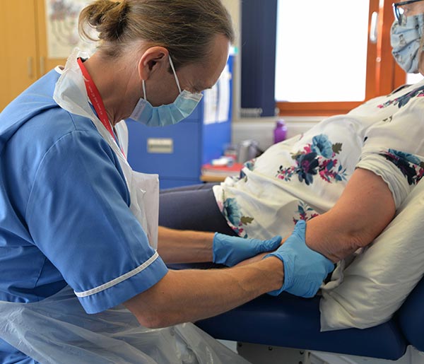 lymphoedema treatment chris jones with patient