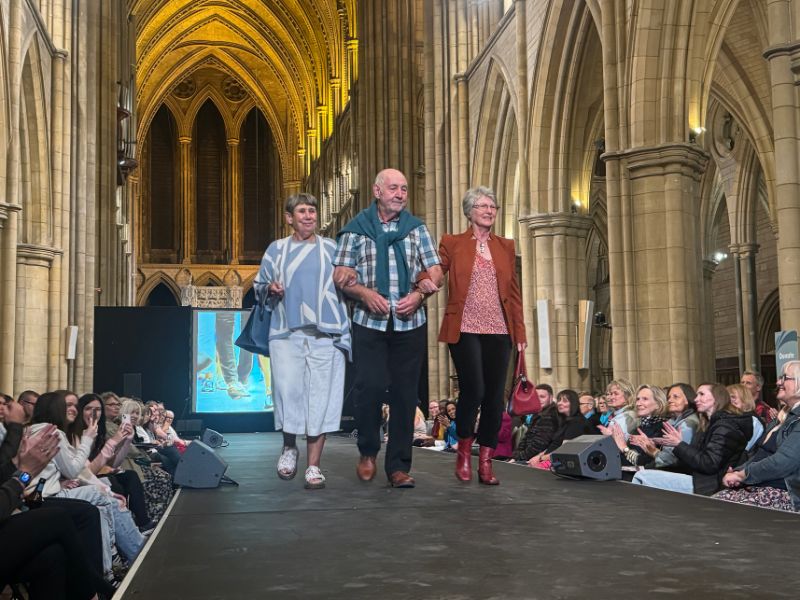 Volunteer models at the sustainable fashion show